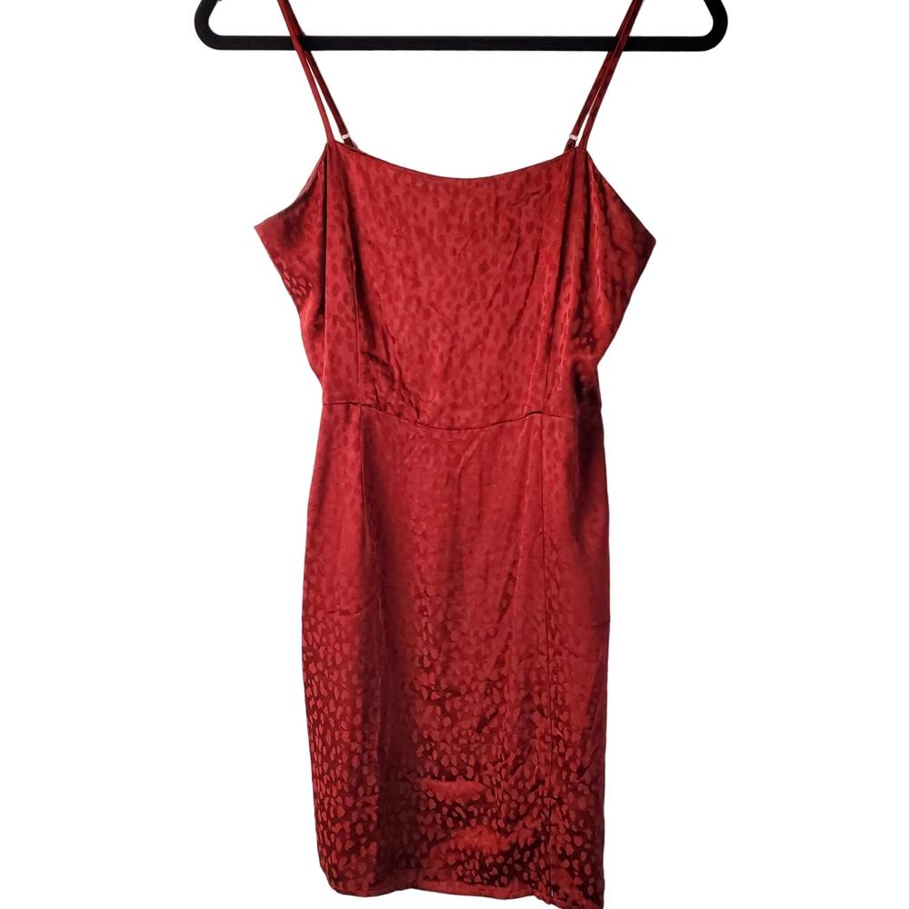 Forever 21‎ Burgundy Jacquard Cami Sleeveless Y2K Cocktail Dress Size S
